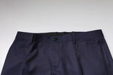 Dark Blue Cotton Men Dress Pants