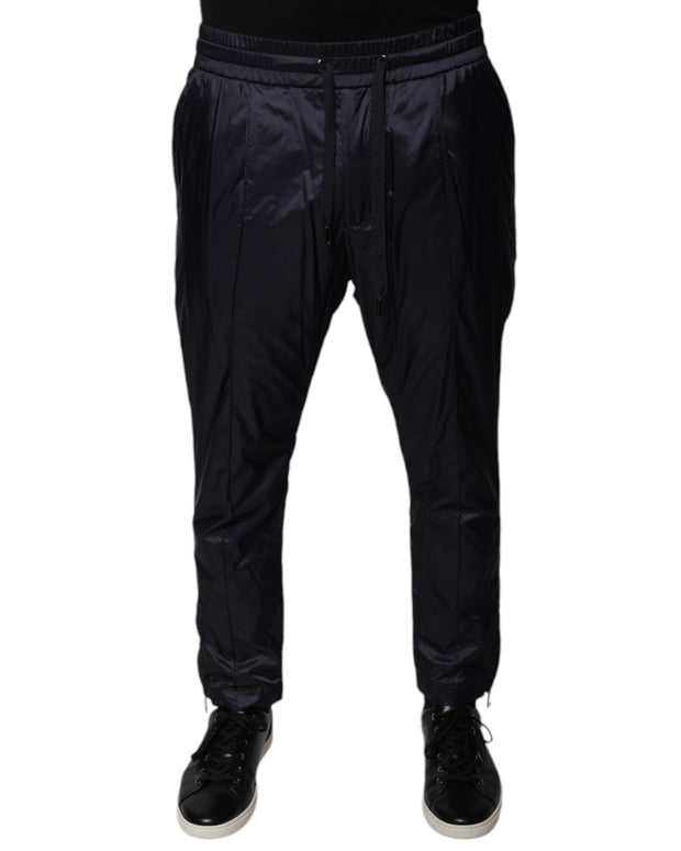 Dark Blue Cotton Skinny Sweatpants Pants