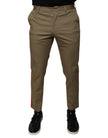 Brown Logo Men Casual Tapered Pants