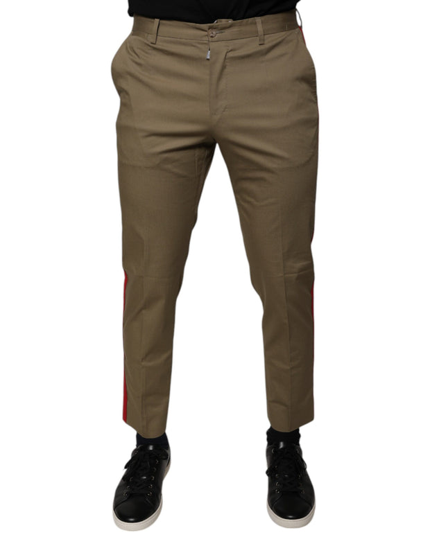 Brown Logo Men Casual Tapered Pants