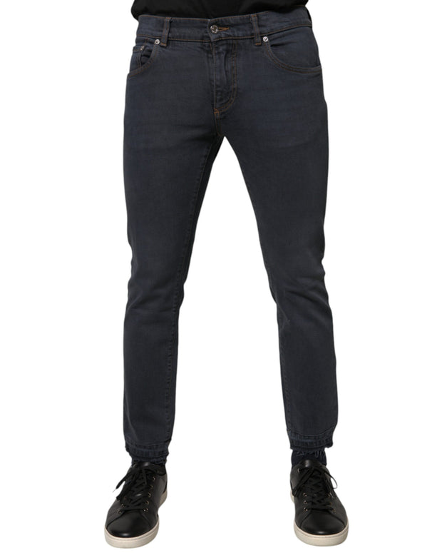 Dark Gray Cotton Skinny Denim Jeans