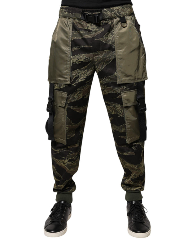 Green Cotton Jogger Cargo Pants