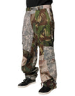 Multicolor Patchwork Camouflage Cargo Pants