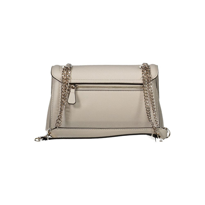 Beige Polyethylene Women Handbag