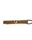 Gold Tone Brass Crystal Branded Tie Clip Bar