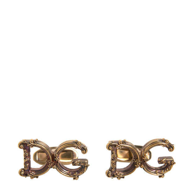 Gold Tone 925 Sterling Silver DG Logo Cufflink