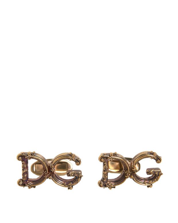 Gold Tone 925 Sterling Silver DG Logo Cufflink