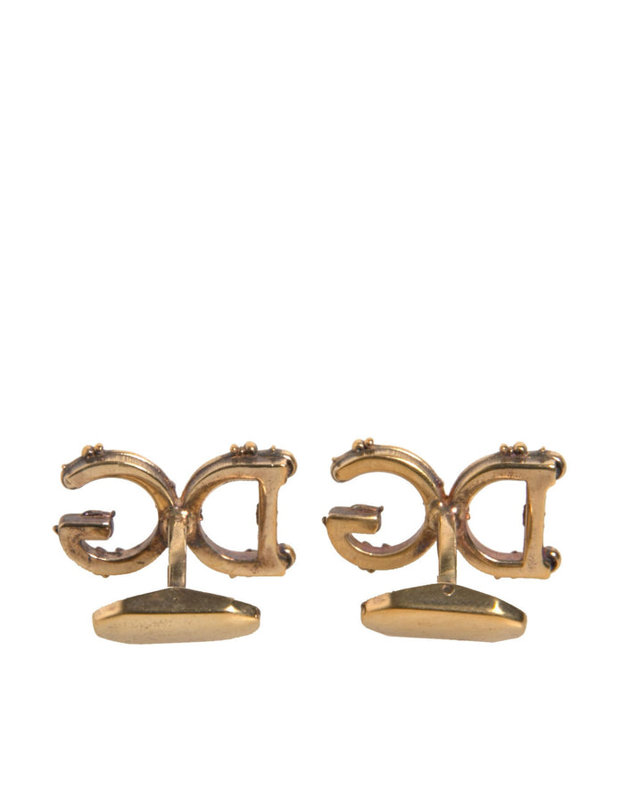 Gold Tone 925 Sterling Silver DG Logo Cufflink