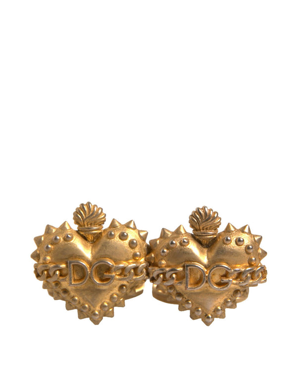 Gold 925 Sterling Silver DG Heart Cufflink