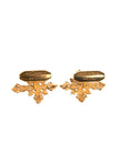 Gold Tone Brass Cross Crystal Cufflink