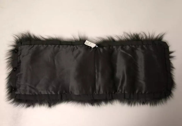 Black Fur Shoulder Collar Wrap Shawl Scarf