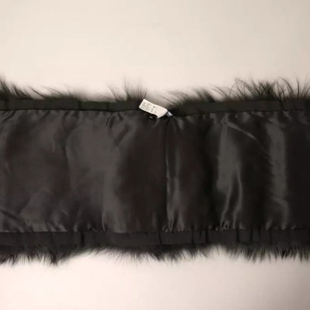 Black Fur Shoulder Collar Wrap Shawl Scarf