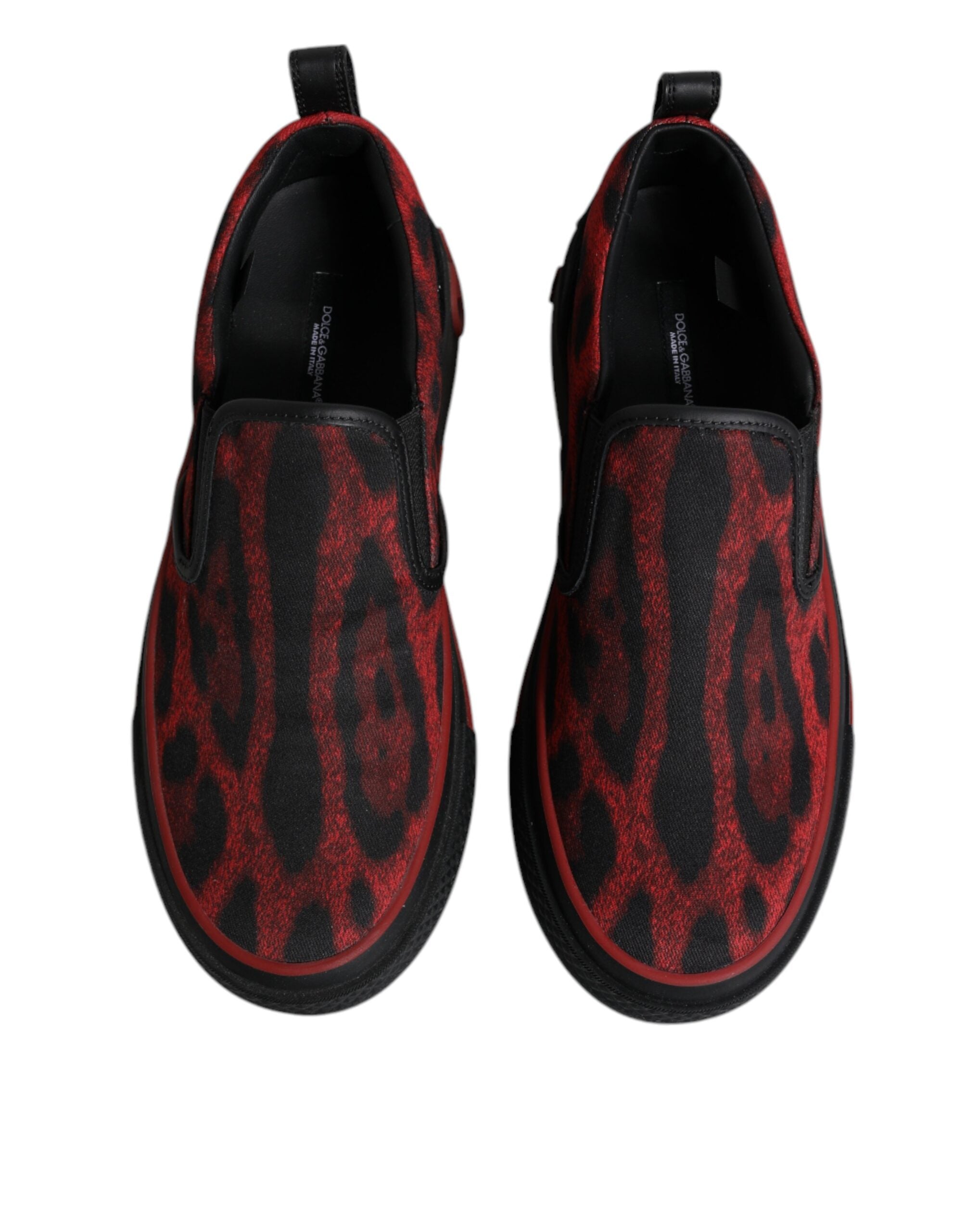 Red Black Leopard Cotton Men Low Top Sneakers Shoes