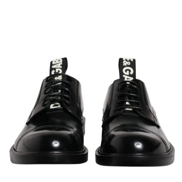 Black Patent Leather Derby Lace Up Formal Dress Shoes