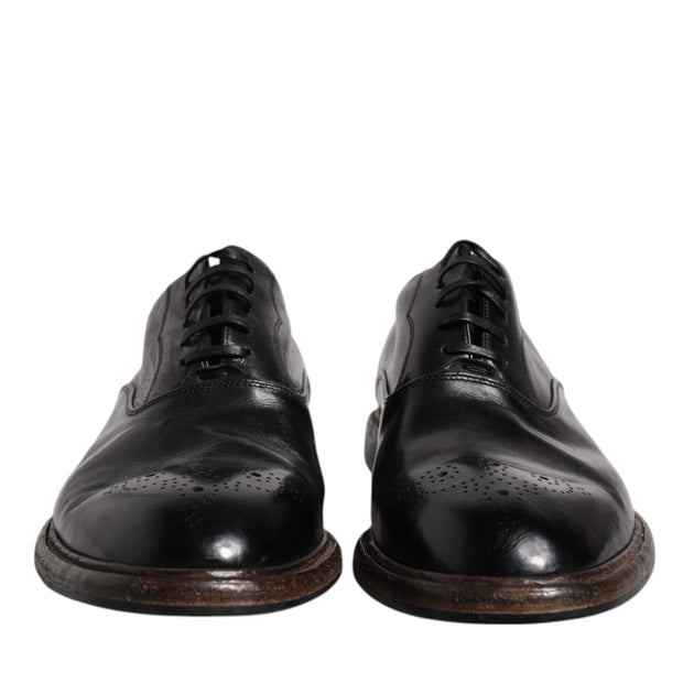 Black Leather Lace Up Men Derby Formal Shoes