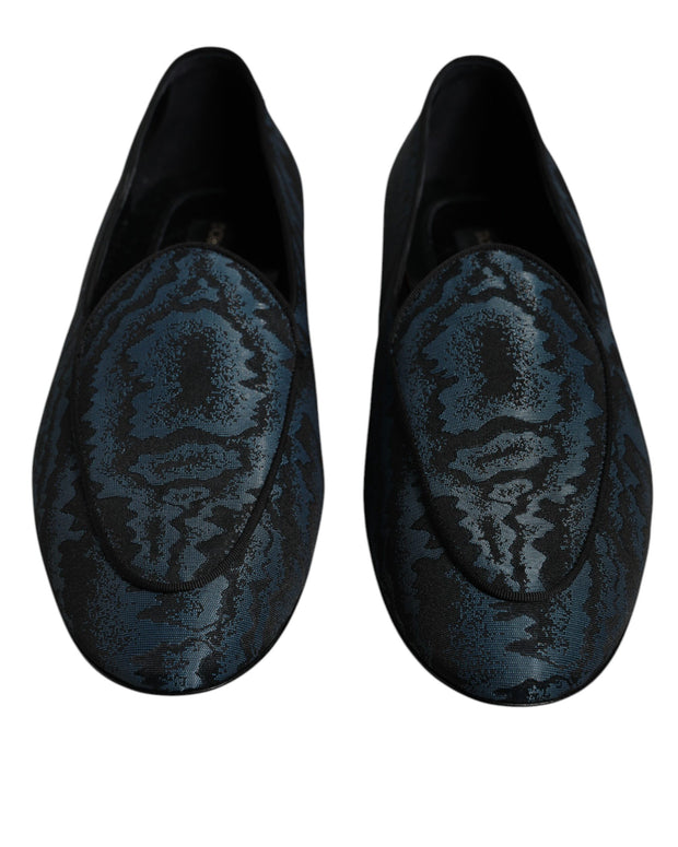 Blue Black Flats Men Loafers Dress Shoes