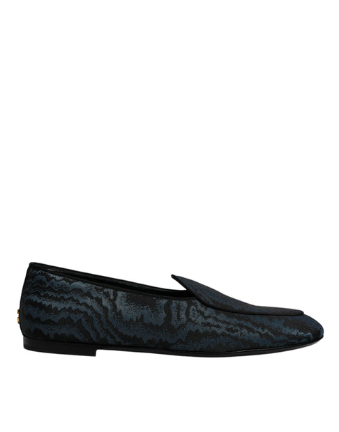 Blue Black Flats Men Loafers Dress Shoes