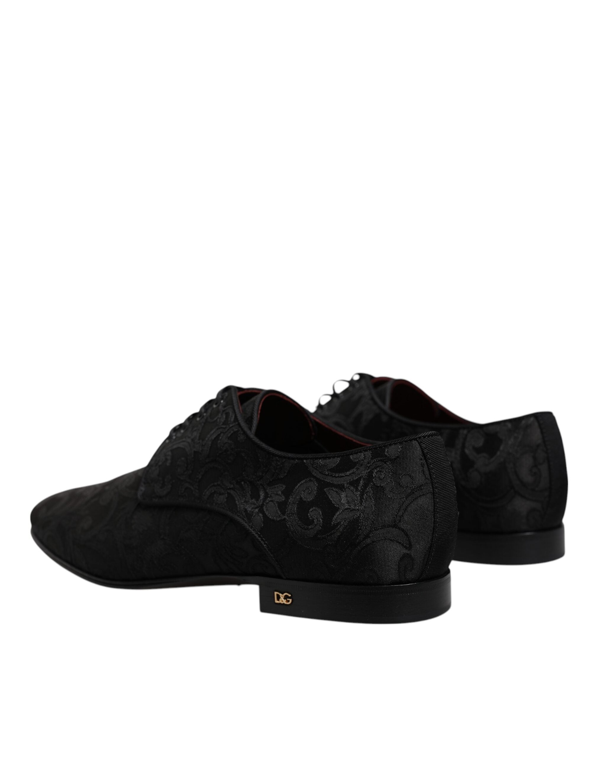 Black Jacquard Lace Up Derby Dress Shoes