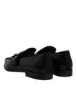 Black Exotic Leather DG Logo Loafers Formal Dress Shoes
