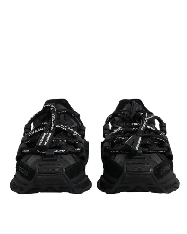 Black Low Top Space Lace Up Sneakers Shoes
