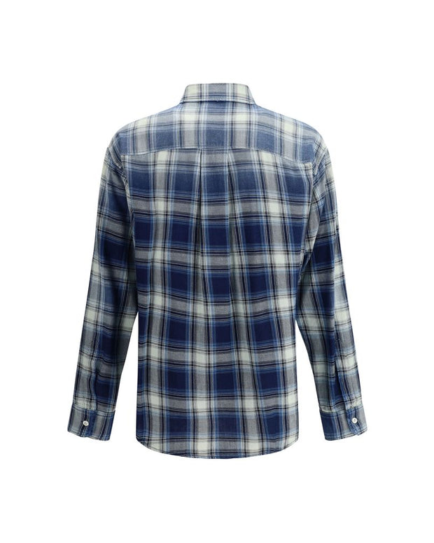 Blue Cotton Pattern Shirt