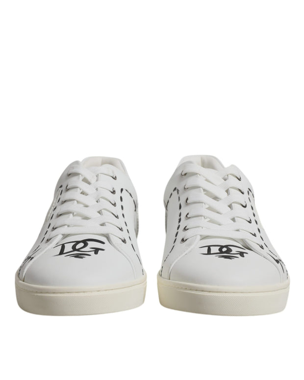 White Leather Milano Low Top Sneakers Shoes