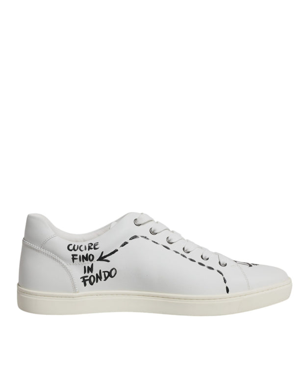 White Leather Milano Low Top Sneakers Shoes