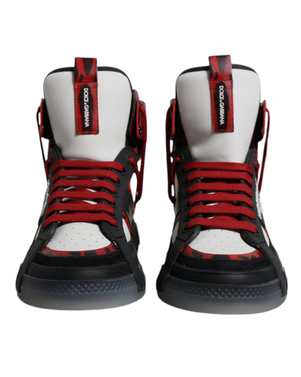 Multicolor Leather High Top Sneakers Shoes