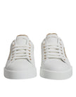 White Gold Leather Portofino Sneakers Shoes