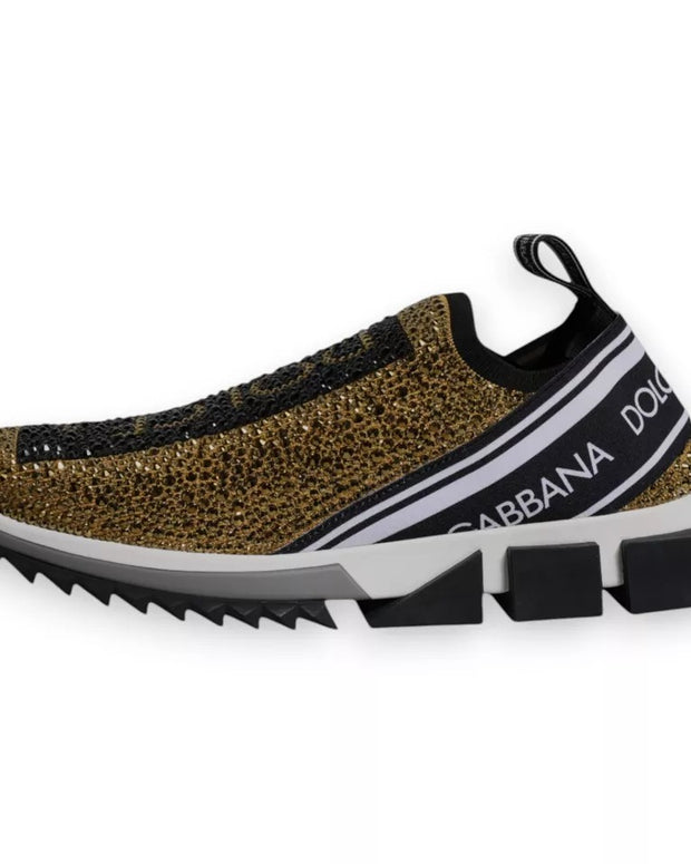 Gold Rhinestones Sorrento Sneakers Shoes