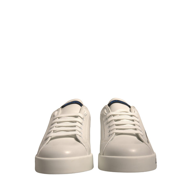 White Blue Logo Portofino Sneakers Shoes