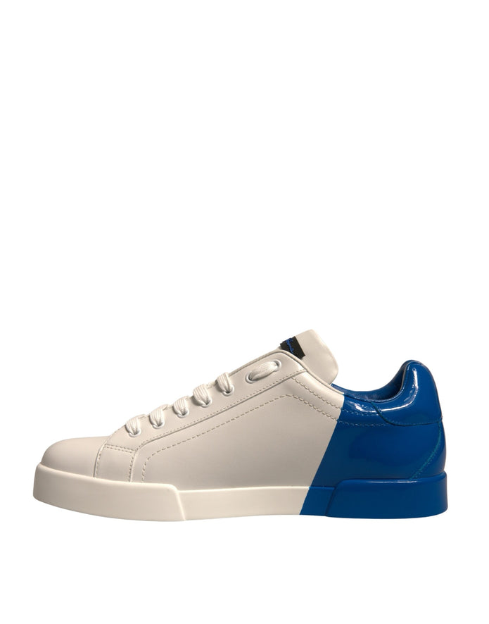 White Blue Logo Portofino Sneakers Shoes