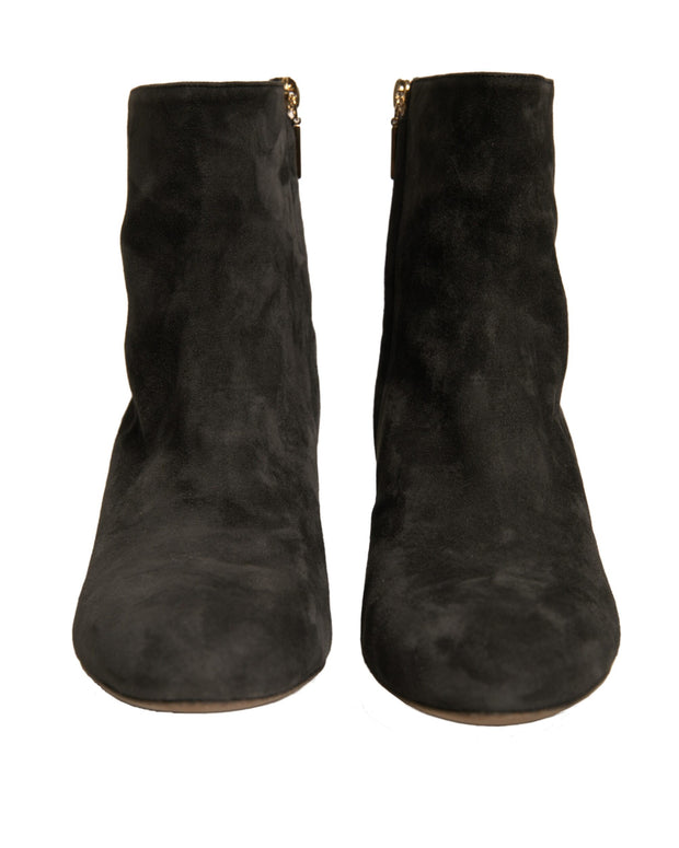 Black Embellished Heel Ankle Boots Shoes