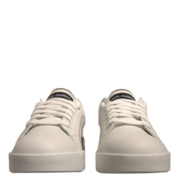 White Leather Classic Low Top Sneakers Shoes