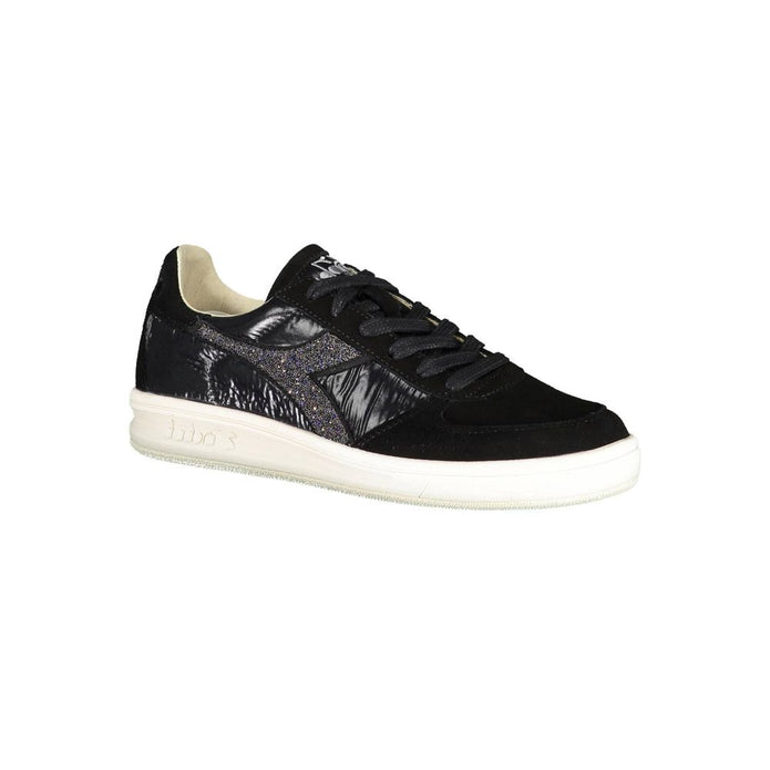 Black Leather Women Sneaker