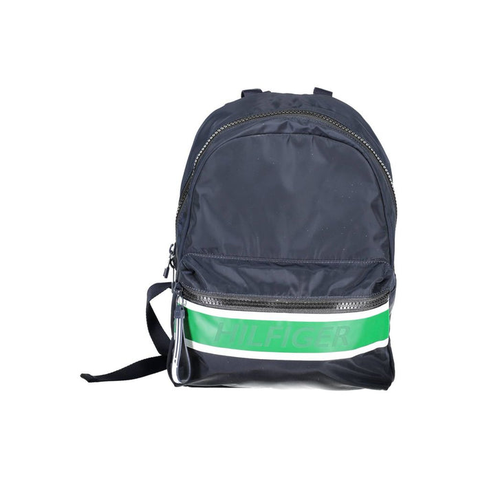 Blue Polyester Men Backpack