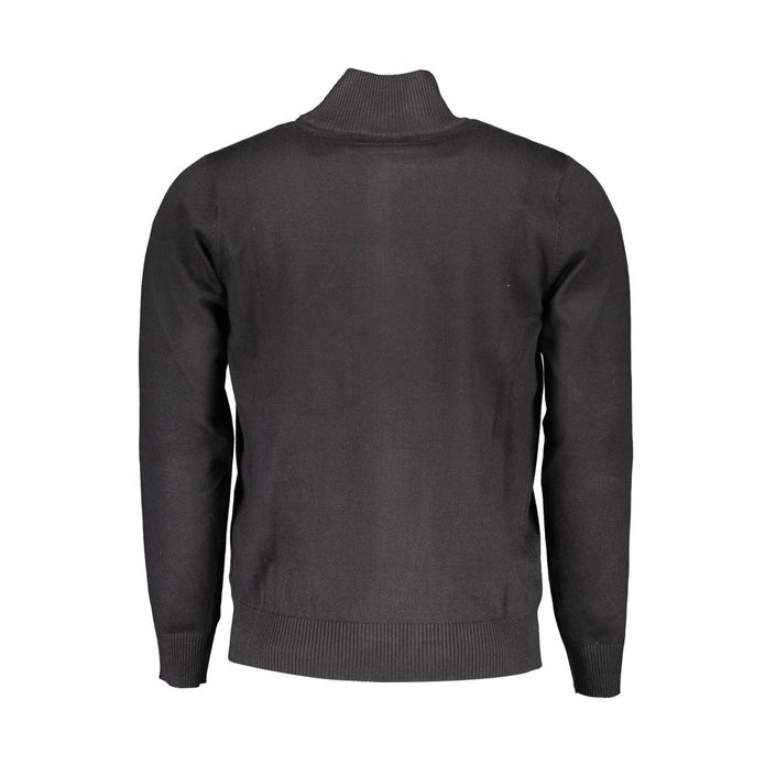 Black Viscose Men Sweater