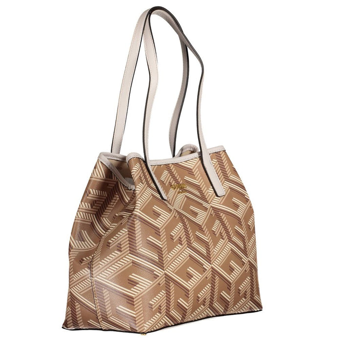 Beige Polyethylene Women Handbag