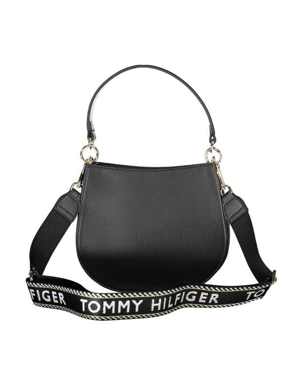 Black Polyester Women Handbag