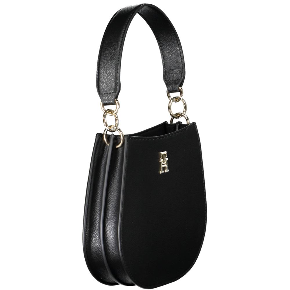 Black Polyester Women Handbag