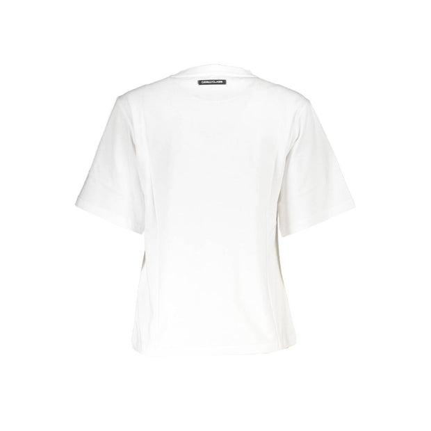 White Cotton Women T-Shirt