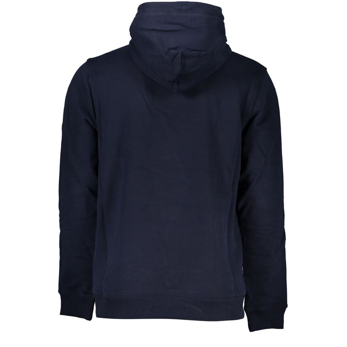 Chic Blue Hooded Sweatshirt with Logo Detail