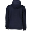 Chic Blue Hooded Sweatshirt with Logo Detail