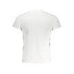 Sleek White Crew Neck Tee with Logo Accent