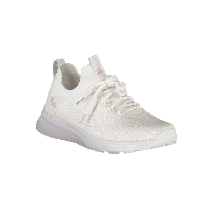 Elegant White Run-It Sneakers with Rose Detailing