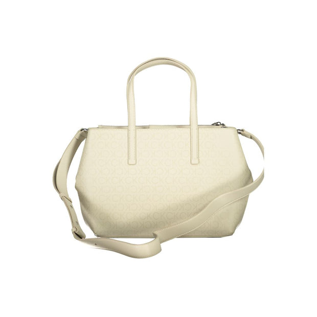 Beige Polyester Handbag