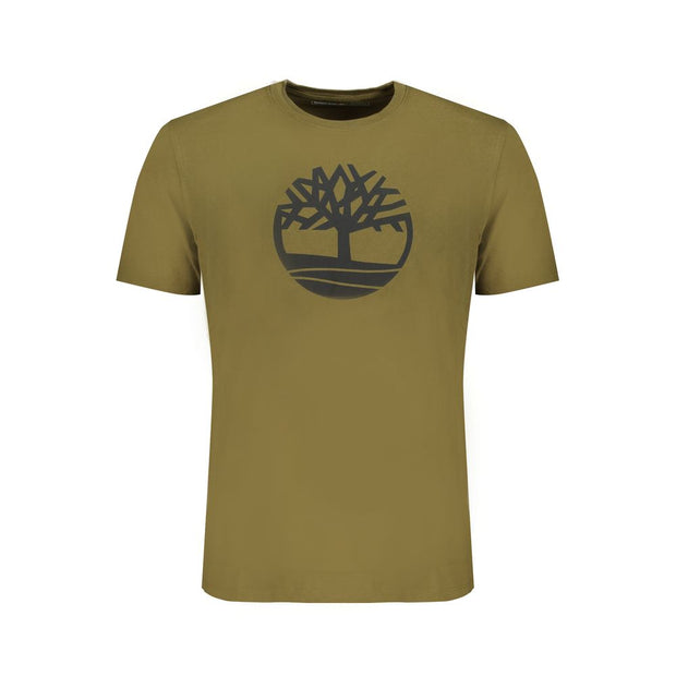 Green Cotton Men T-Shirt