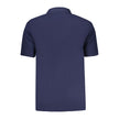 Blue Cotton Men Polo Shirt