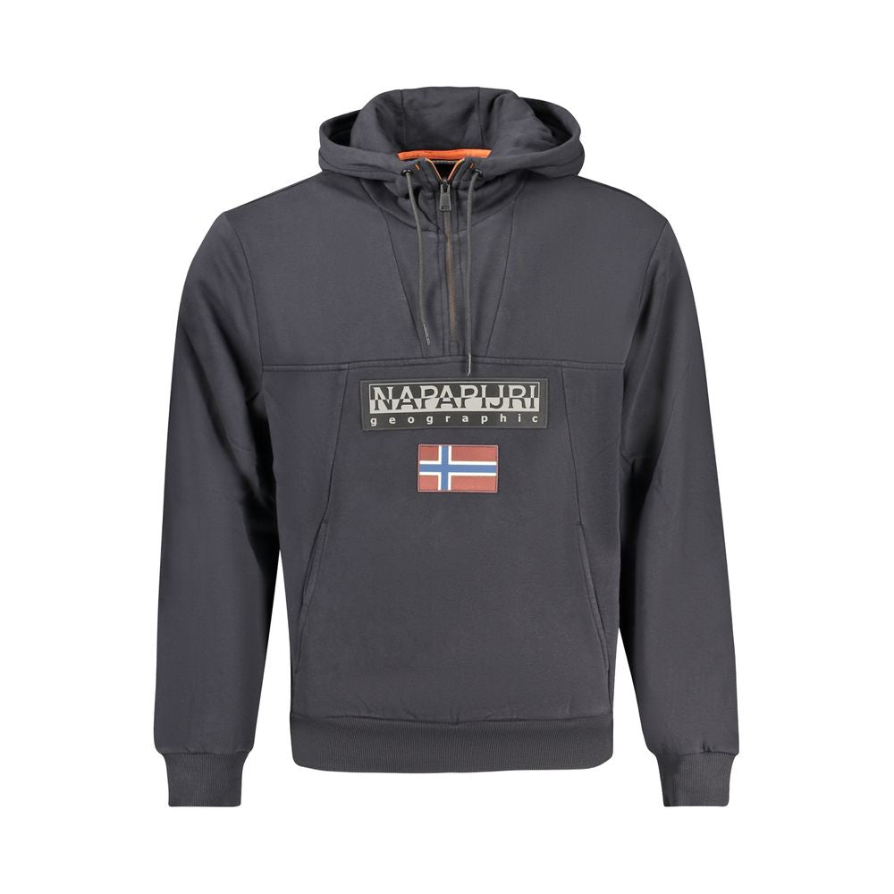 Black Cotton Men Hoodie