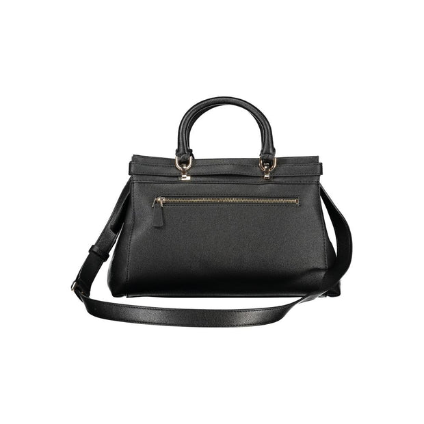 Black Polyethylene Women Handbag